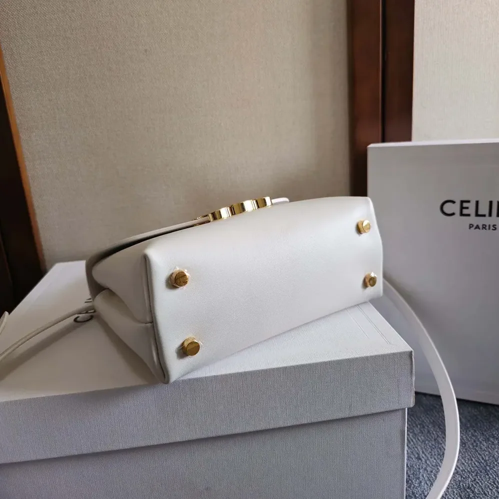 Celine Teen Nino Bag in Smooth Satinated Calfskin for Women in White