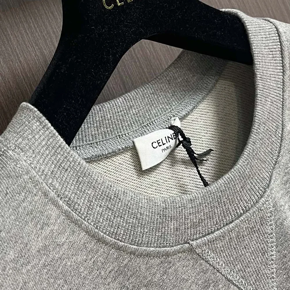 Celine Blason Loose Sweatshirt in Cotton Fleece for Women
