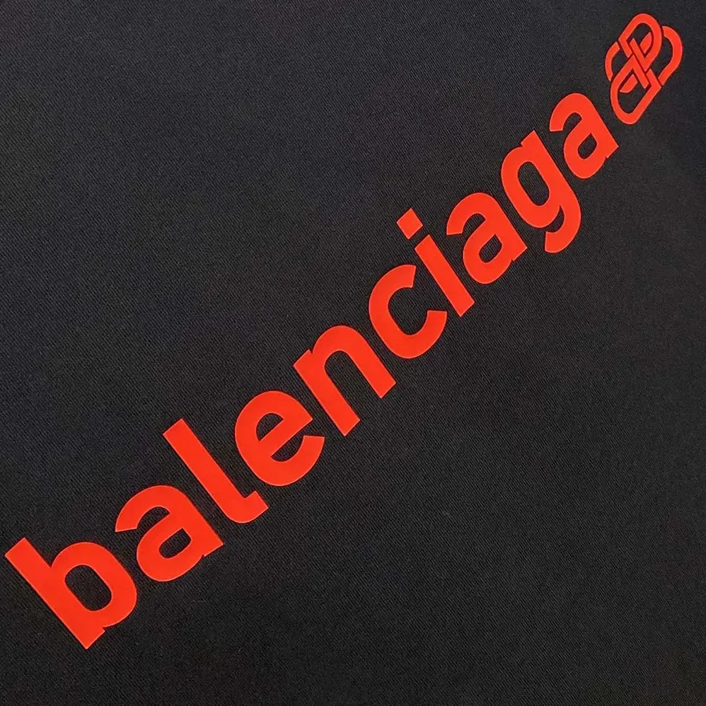 Balenciaga Back Medium Fit T-Shirt in Faded Black and Red Dry Jersey for Men Balenciaga Back Medium Fit T-Shirt in Faded Black and Red Dry Jersey for Men
