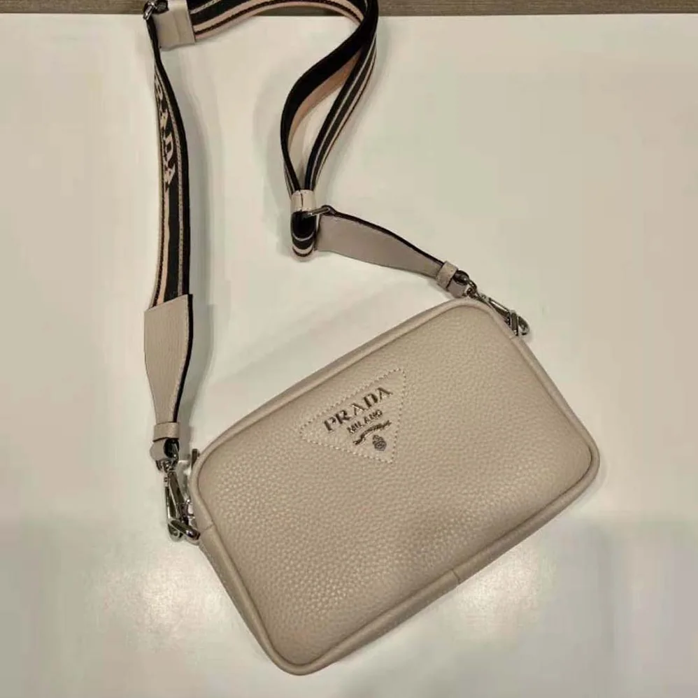 Prada Small Leather Bag for Women in Sandy