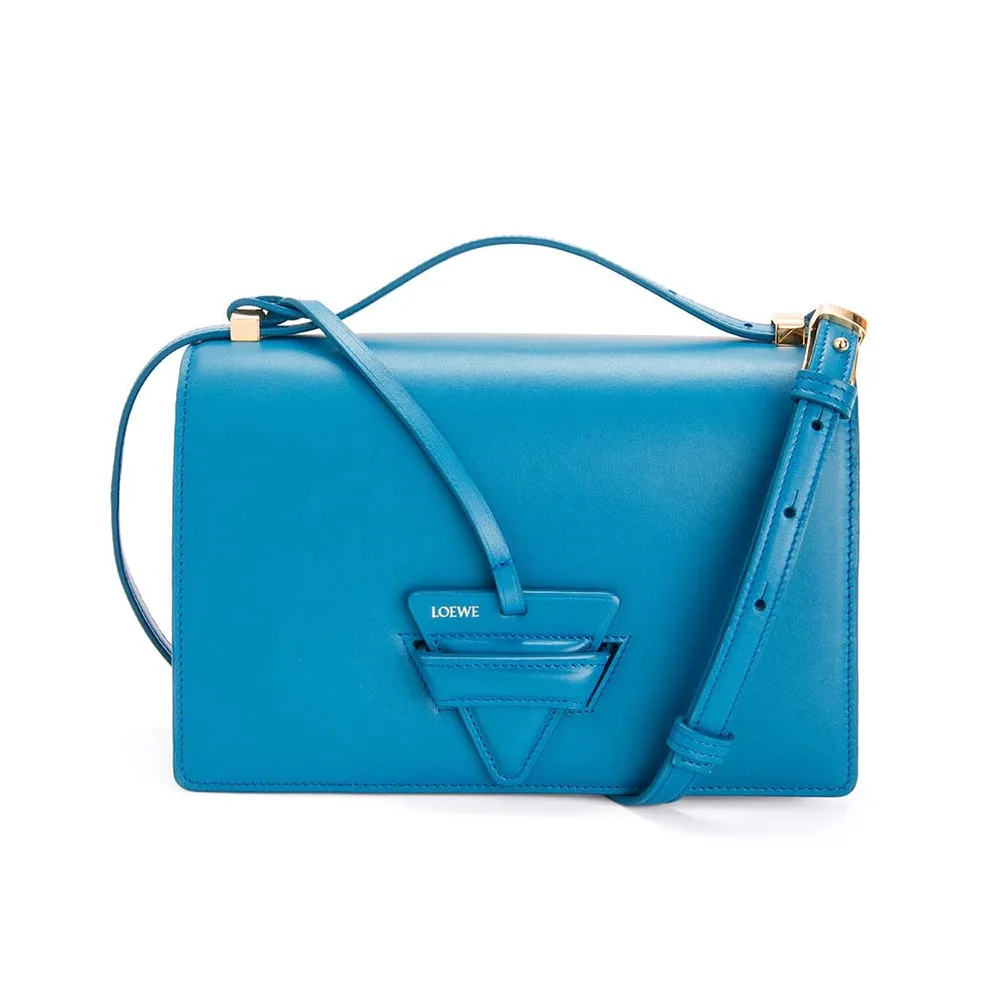 Loewe Barcelona Bag in Silk Calfskin for Women in Blue Loewe Barcelona Bag in Silk Calfskin for Women in Blue