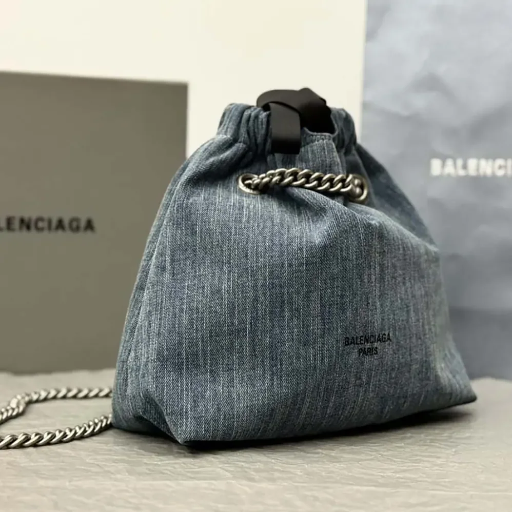Balenciaga Crush Small Tote Bag Denim in Blue for Women Balenciaga Crush Small Tote Bag Denim in Blue for Women