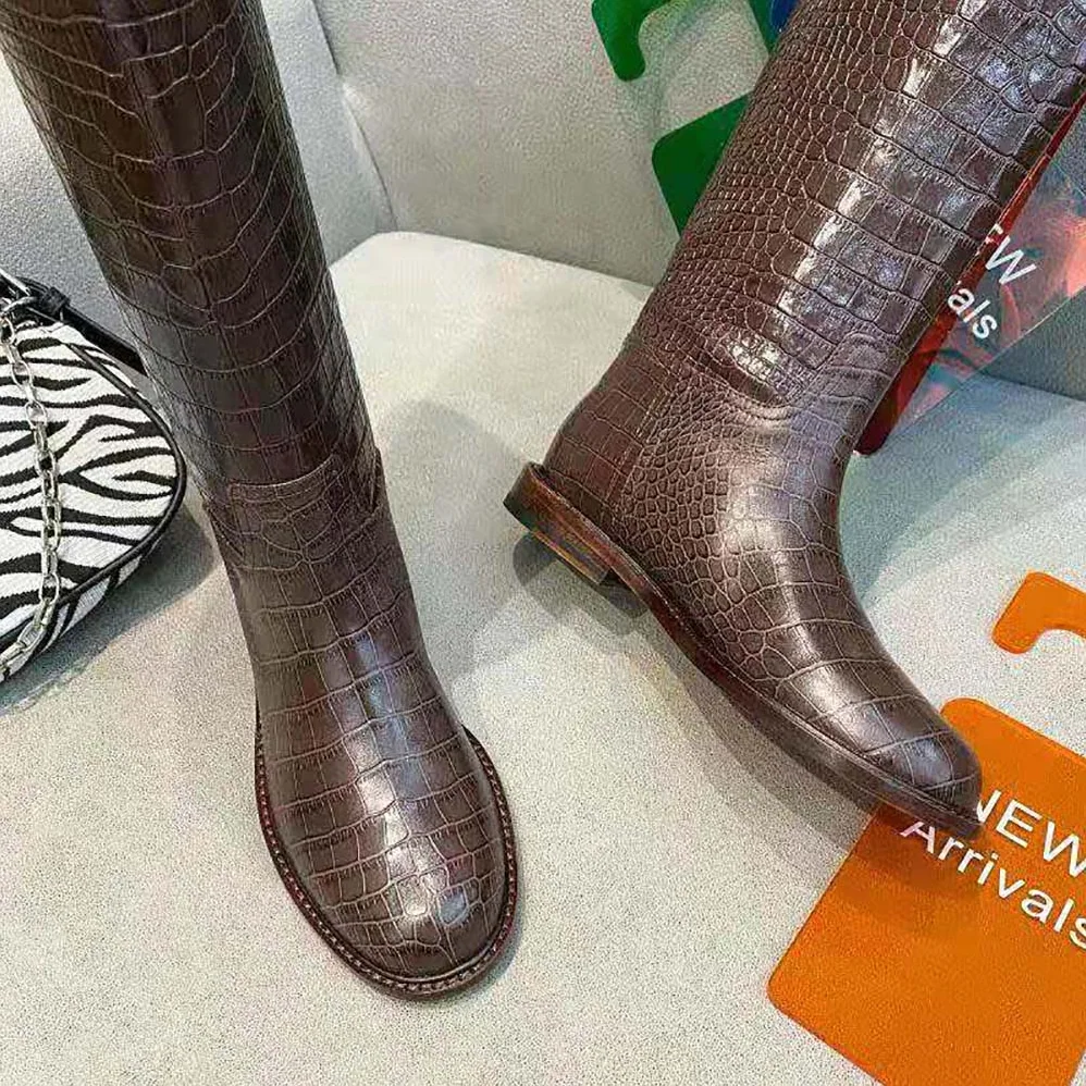 Fendi Karligraphy Brown Leather Boots for Women