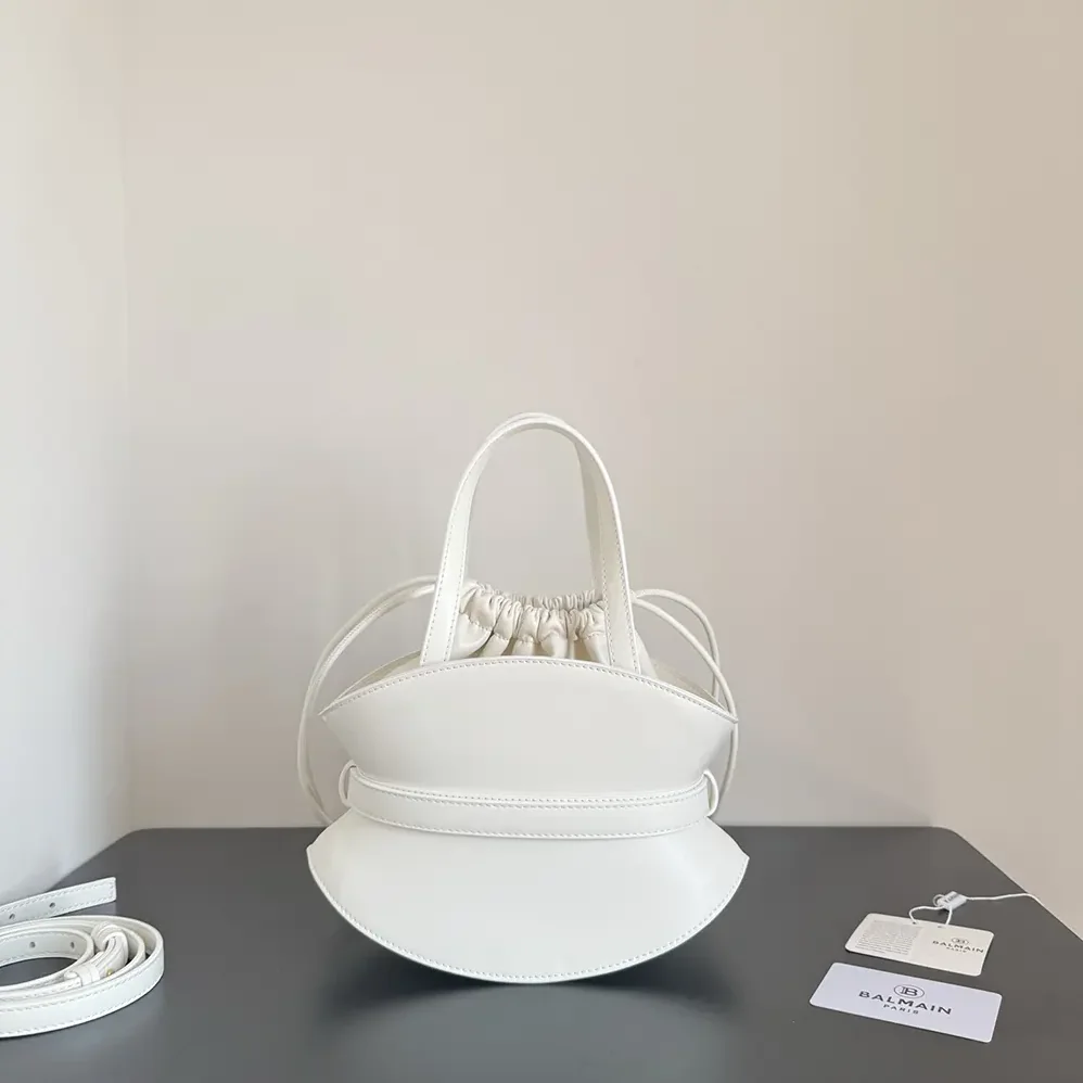 Balmain Shuffle Mini Bag In Calfskin Leather for Women in White