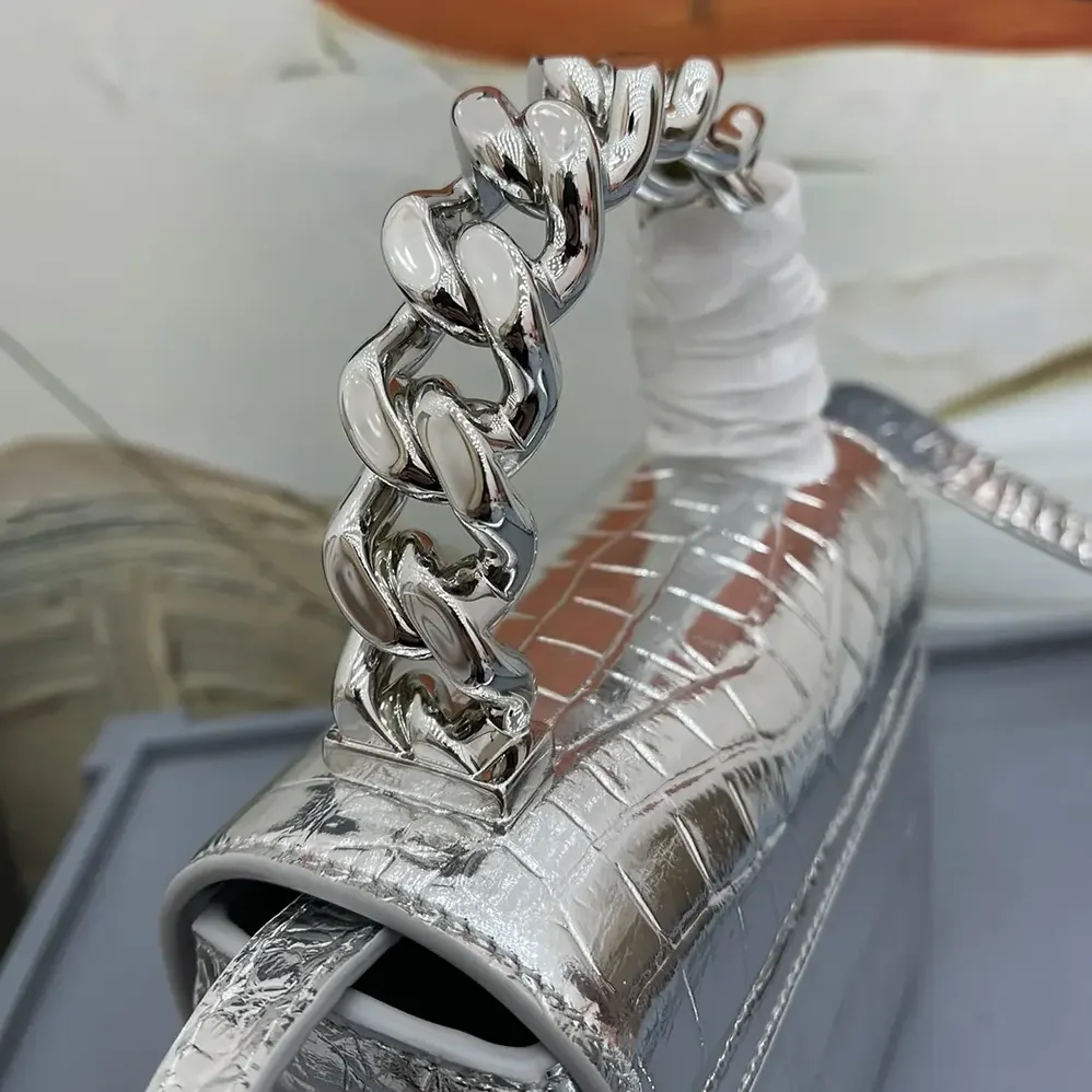 Versace La Medusa Metallic Mini Bag for Women in Silver Versace La Medusa Metallic Mini Bag for Women in Silver