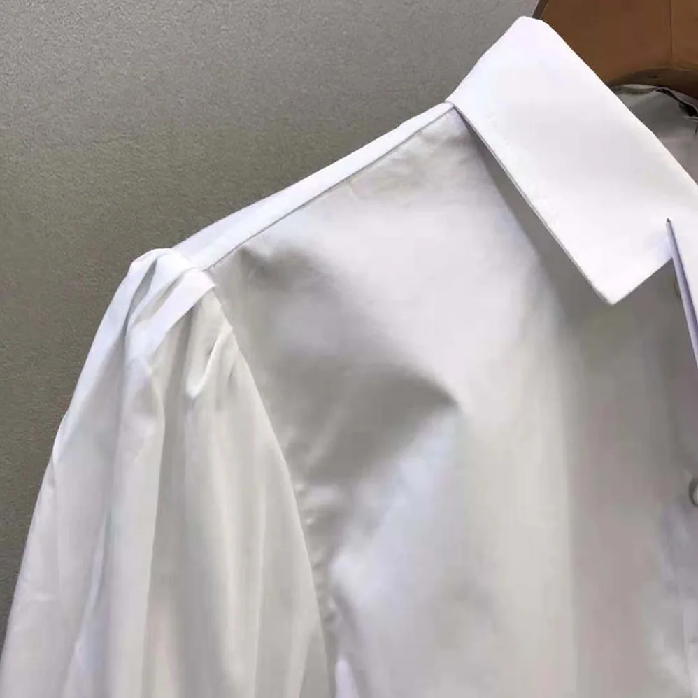 Dior Puffed Short-Sleeved Blouse White Cotton Poplin for Women Dior Puffed Short-Sleeved Blouse White Cotton Poplin for Women