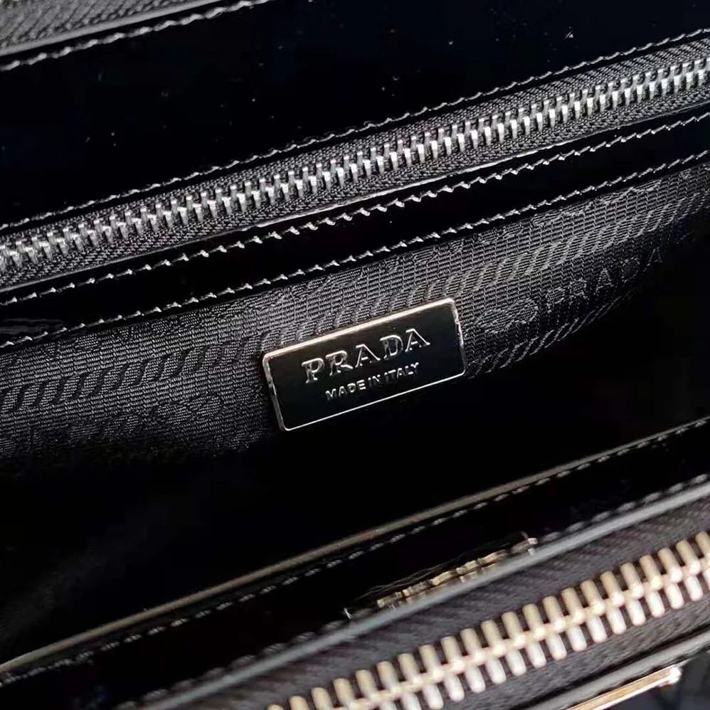 Prada Galleria Brushed Leather Small Bag for Women in Black Prada Galleria Brushed Leather Small Bag for Women in Black