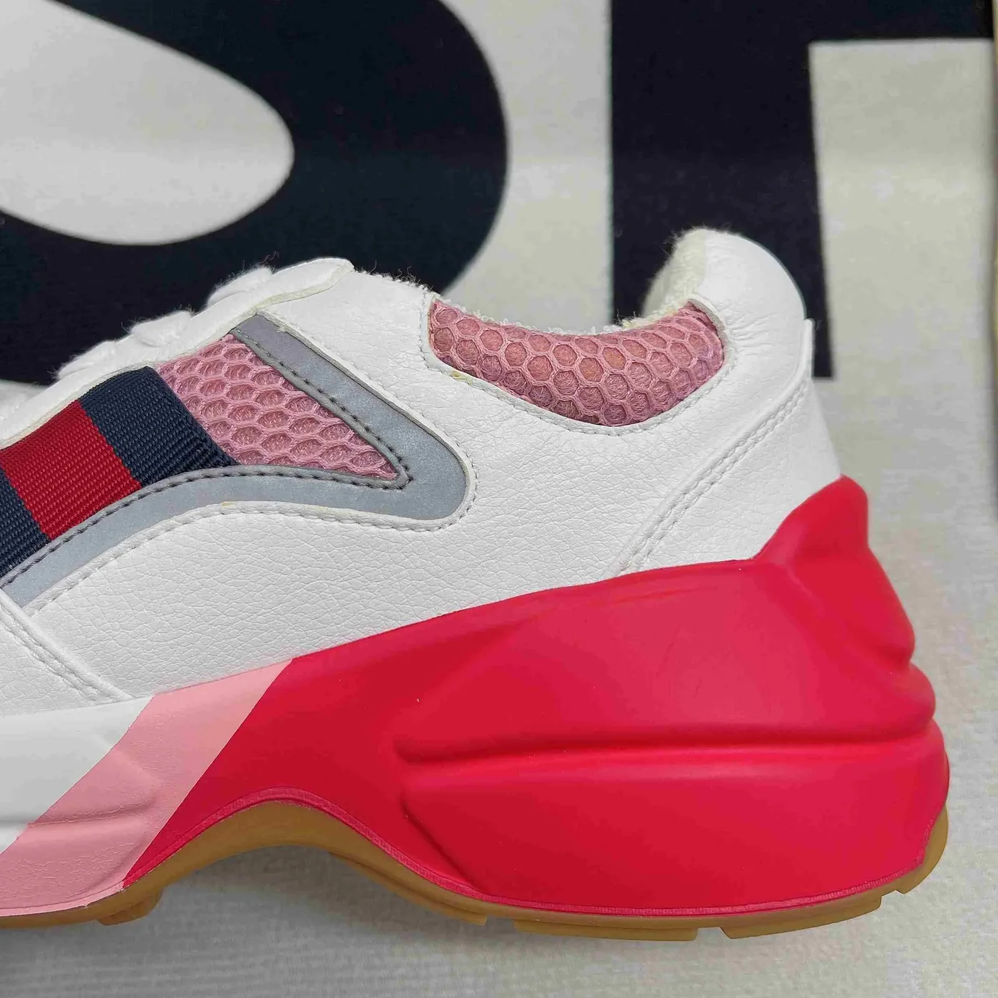 Gucci GG Rhyton Sneaker Pink And Red Gucci GG Rhyton Sneaker Pink And Red