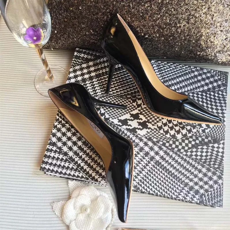 Jimmy Choo Romy 85 Patent Leather Pointy Toe Pumps Shoes for Women in Black Jimmy Choo Romy 85 Patent Leather Pointy Toe Pumps Shoes for Women in Black