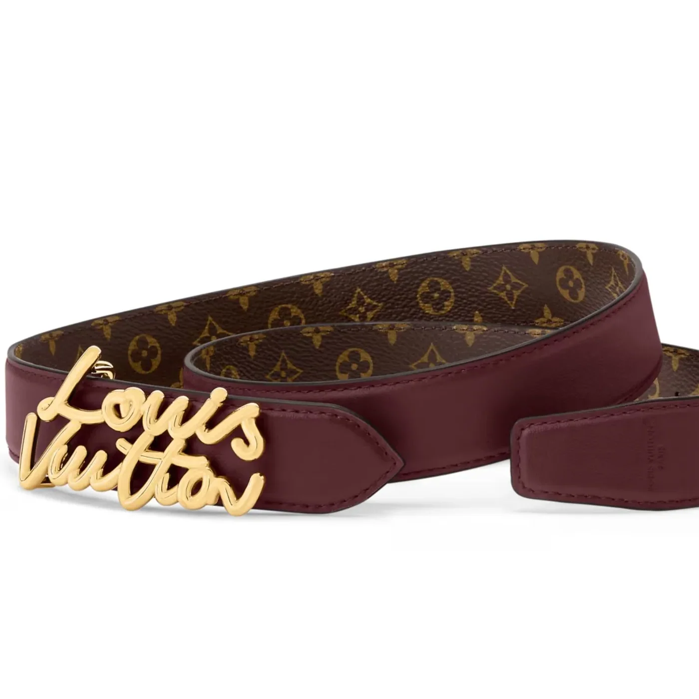 Louis Vuitton LV Script Belt Plum Monogram