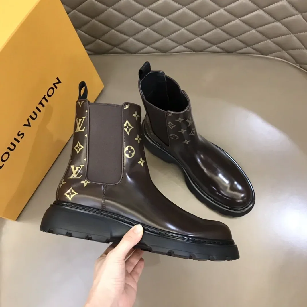 Louis Vuitton LV Bold Chelsea Boots Monogram Flower Brown 1A9FEI Louis Vuitton LV Bold Chelsea Boots Monogram Flower Brown 1A9FEI