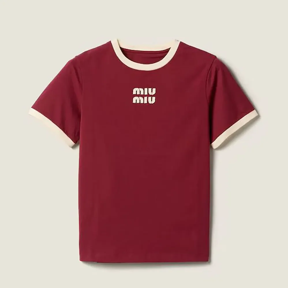 Miu Miu Wool and Cashmere Cardigan for Women in Red Miu Miu Wool and Cashmere Cardigan for Women in Red
