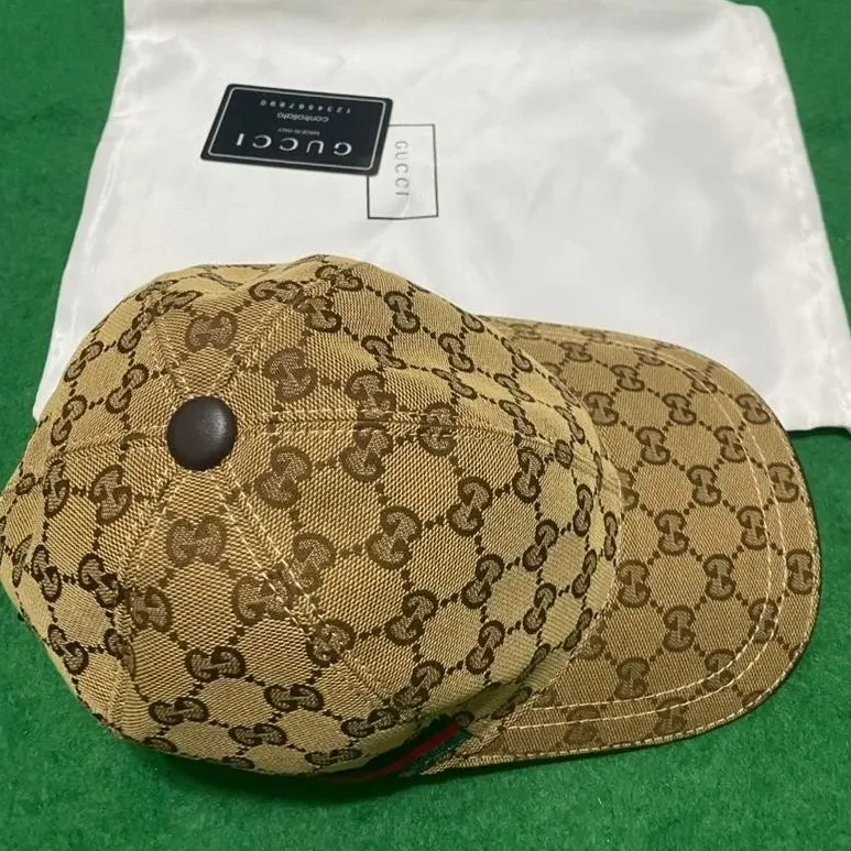 Gucci Original GG Canvas Baseball Hat With Web Beige GG Gucci Original GG Canvas Baseball Hat With Web Beige GG