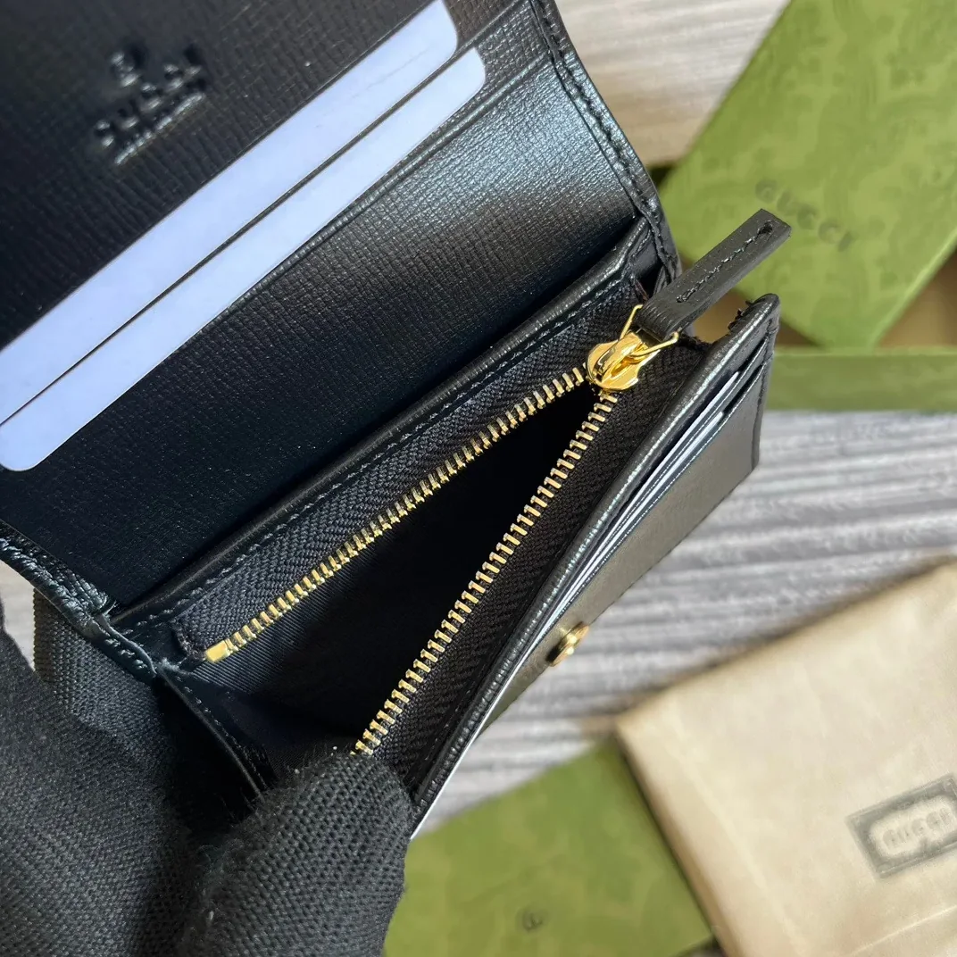 Gucci GG Horsebit 1955 Card Case Wallet Black 1AAJ8 1000 / Gucci GG Horsebit 1955 Card Case Wallet Black 1AAJ8 1000 /