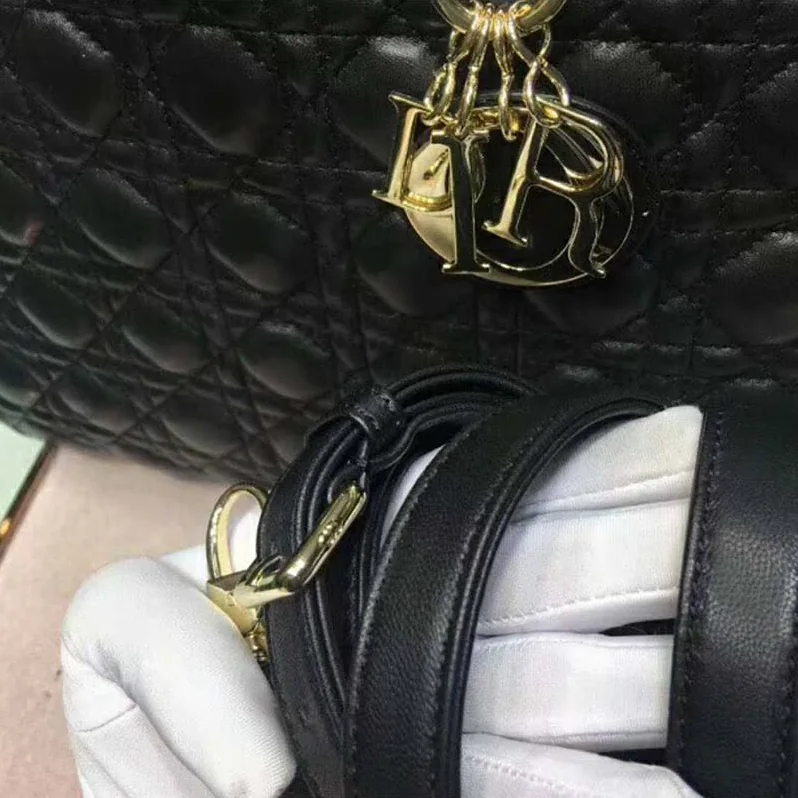 Dior Lady Dior Lambskin Tote Bag for Women in Black Dior Lady Dior Lambskin Tote Bag for Women in Black