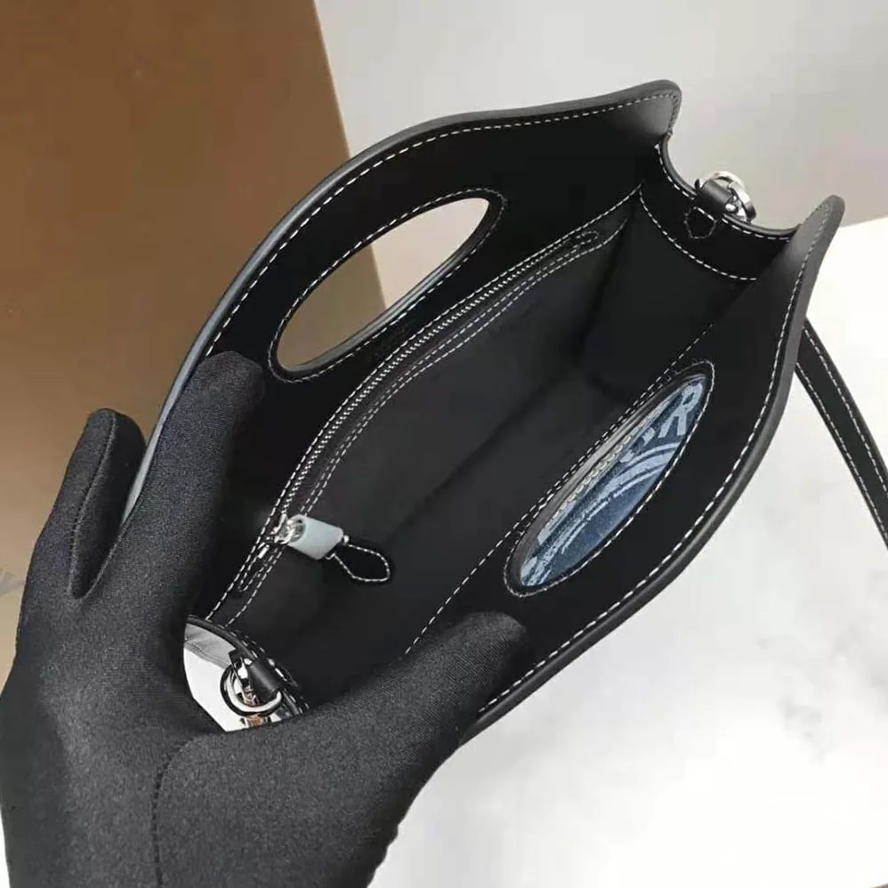 Burberry Mini Logo Graphic Denim and Leather Pocket Bag for Women