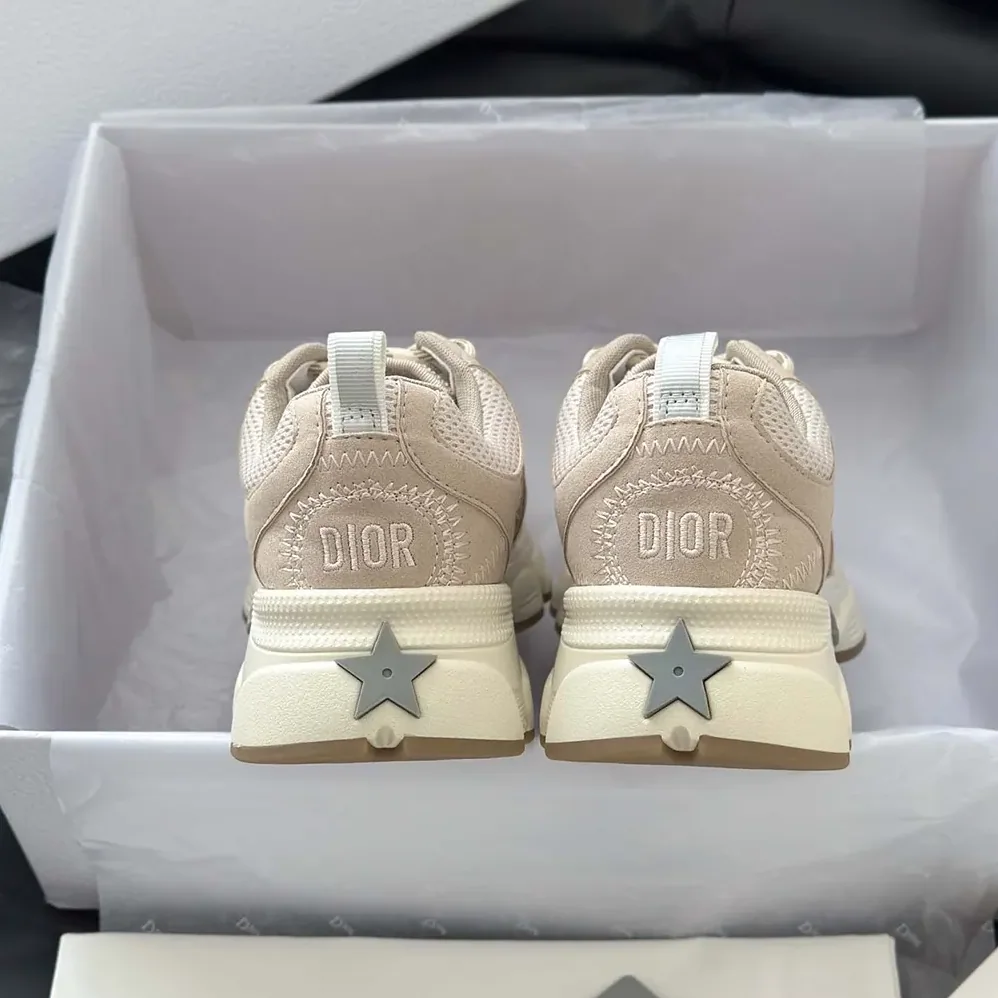 Dior Chrono Sneaker Beige Mesh and Suede Calfskin for Unisex Dior Chrono Sneaker Beige Mesh and Suede Calfskin for Unisex