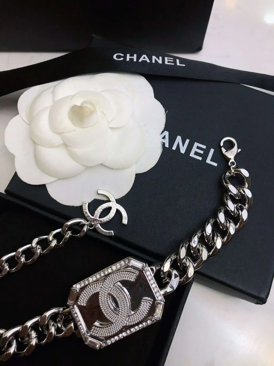 Chanel Perfume Bracelet Silver