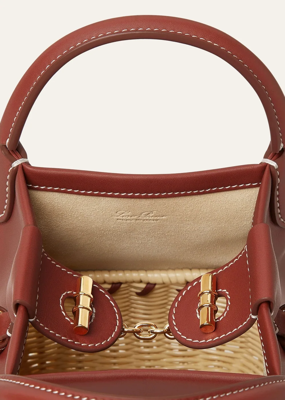 Loro Piana Micro Bale Top Handle Bag / Deep Kummel Gold Hardware FAP5822_B4K8 Loro Piana Micro Bale Top Handle Bag / Deep Kummel Gold Hardware FAP5822_B4K8