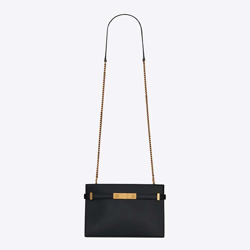 Saint Laurent YSL New Manhattan Pouch in Box Saint Laurent Leather for Women in Black Saint Laurent YSL New Manhattan Pouch in Box Saint Laurent Leather for Women in Black