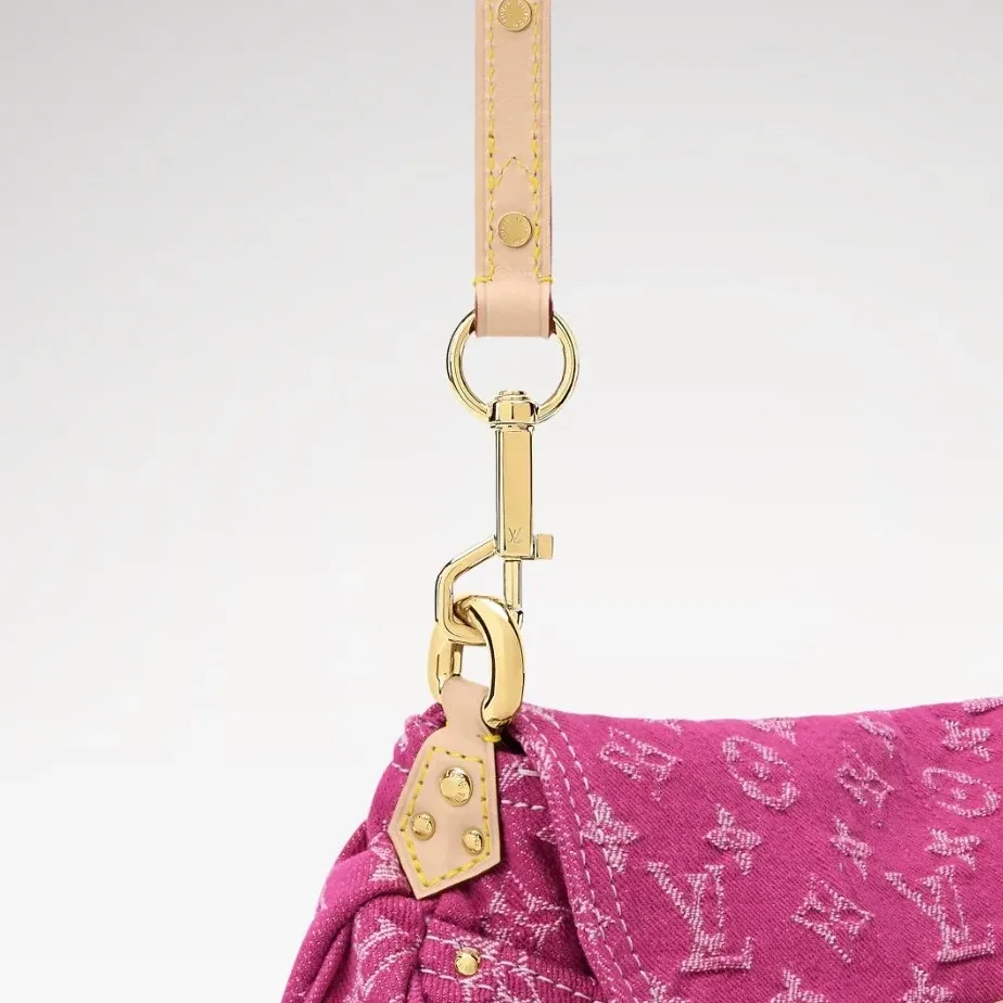 Louis Vuitton Sunset Shoulder Bag in Fuchsia Denim Gold Hardware