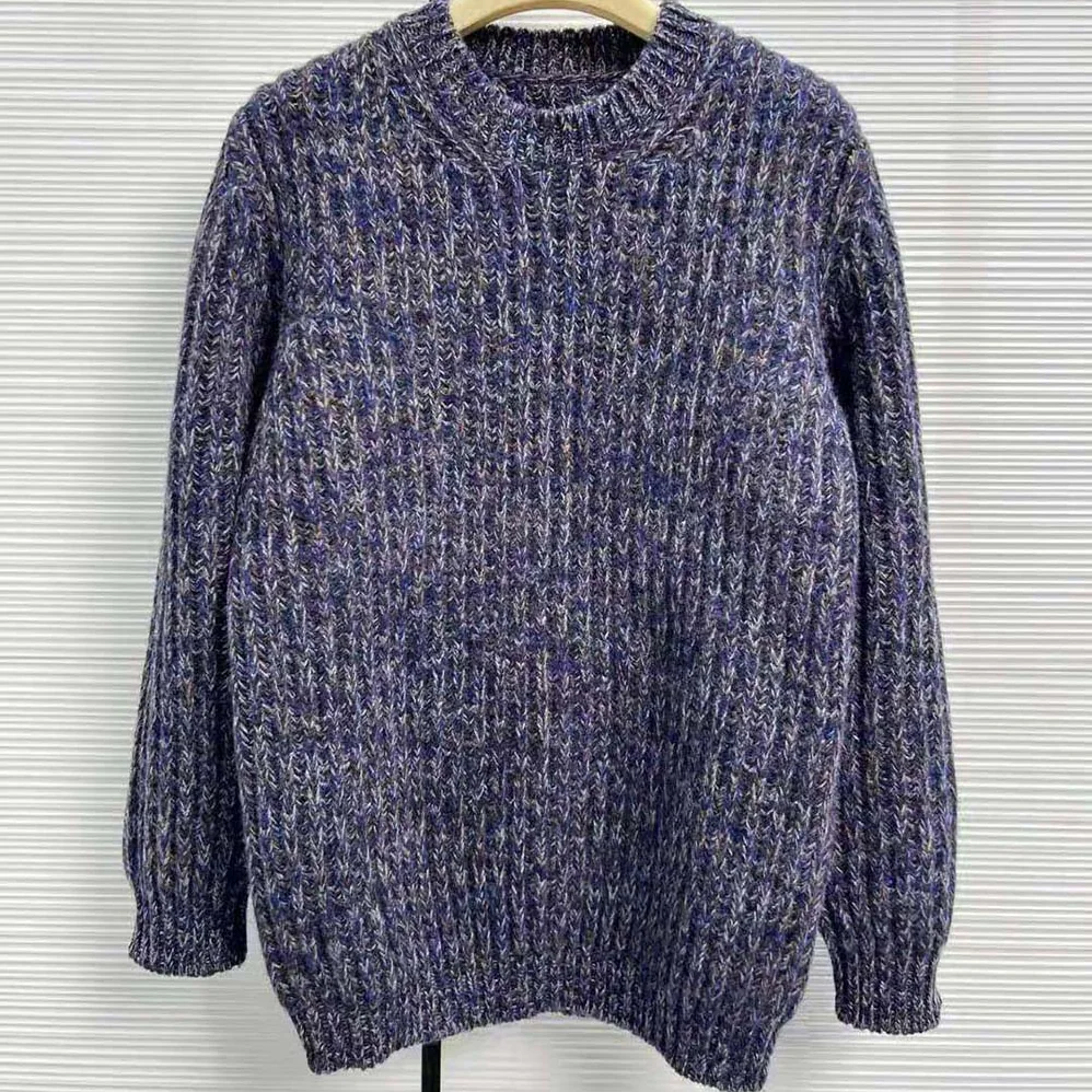 Miu Miu Wool Sweater with Knit Logo Patch for Women in Blue