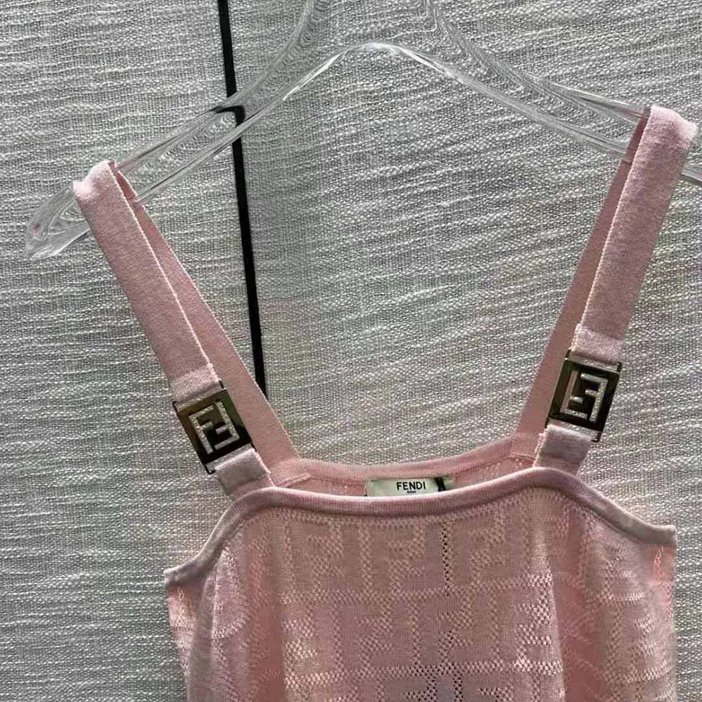 Fendi Pink Viscose Dress with Made of Pink Viscose Yarn for Women