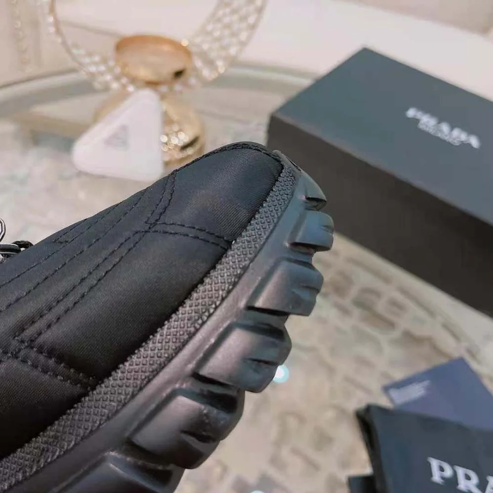 Prada Rush Gabardine Re-Nylon Sneakers for Women in Black Prada Rush Gabardine Re-Nylon Sneakers for Women in Black