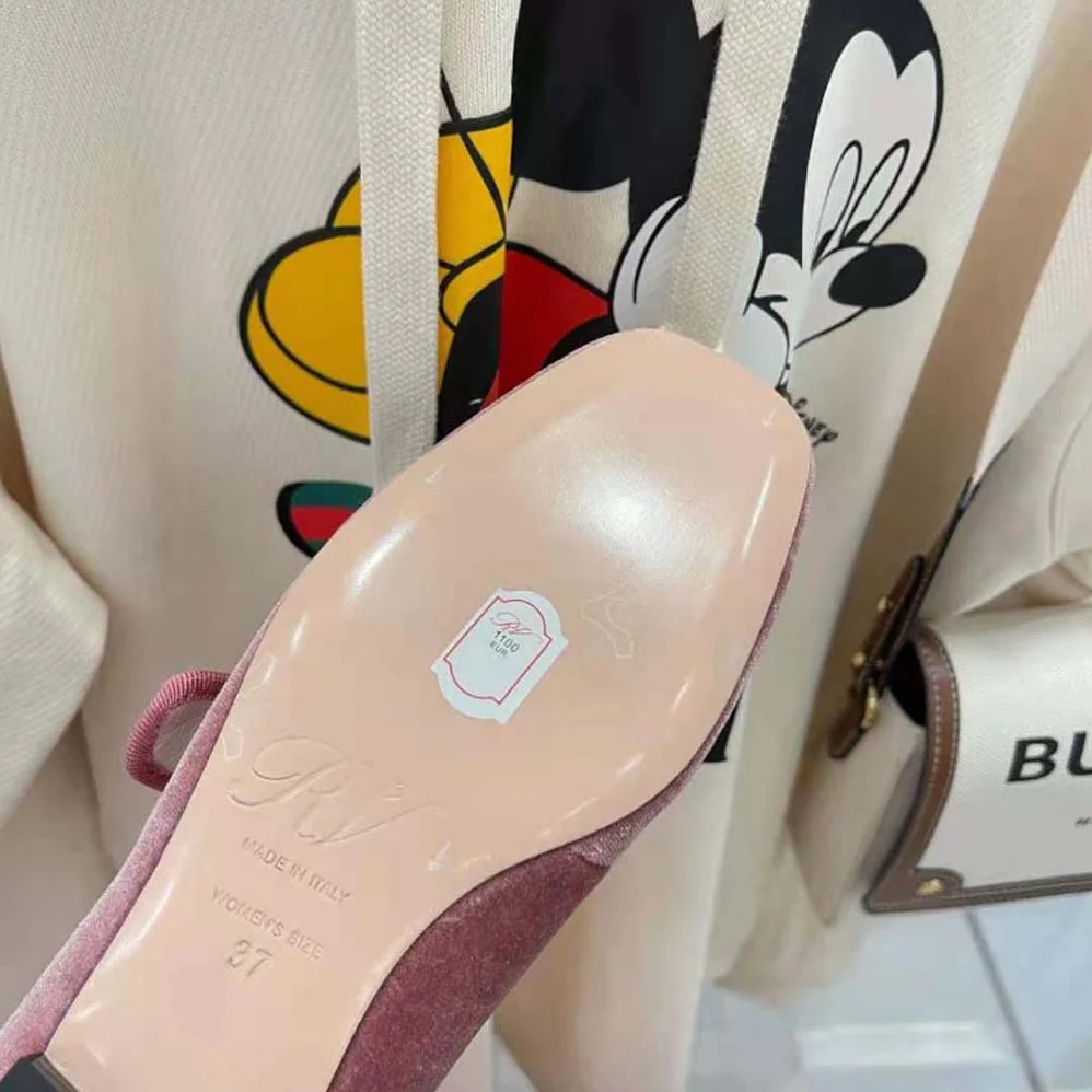 Roger Vivier Tres Vivier Strass Buckle Babies Ballerinas in Velvet for Women Roger Vivier Tres Vivier Strass Buckle Babies Ballerinas in Velvet for Women