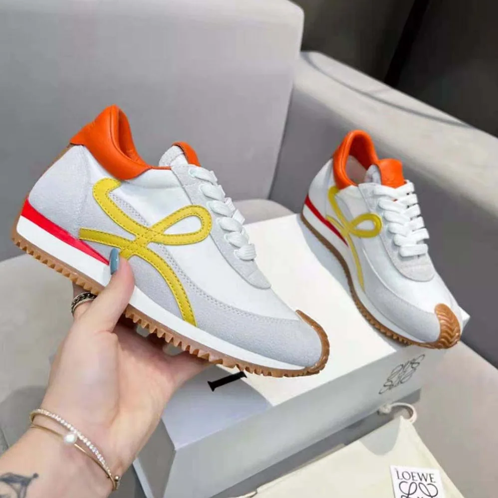 Loewe Flow Runner in Calfskin and Nylon for Unisex in Yellow Loewe Flow Runner in Calfskin and Nylon for Unisex in Yellow