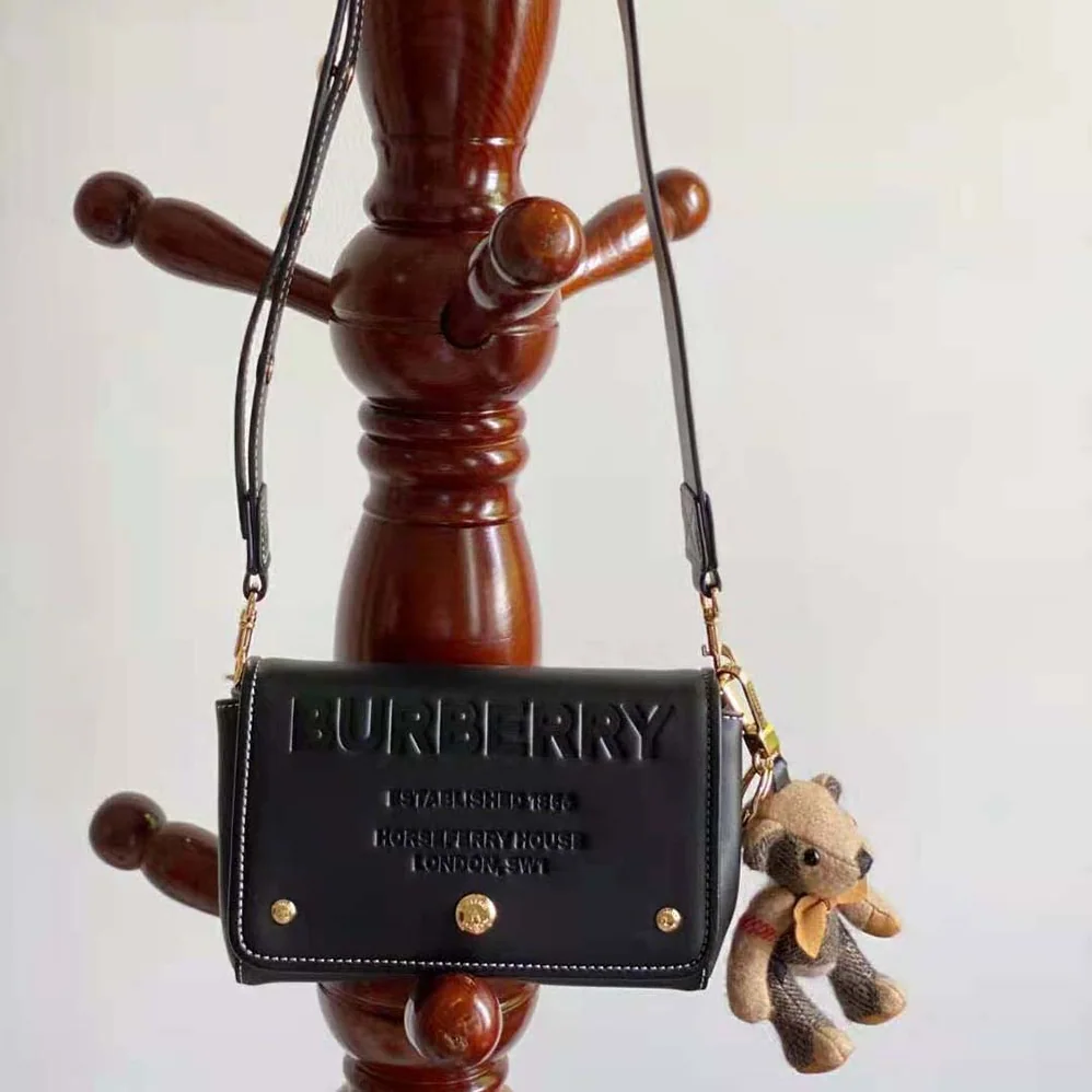 Burberry Small Horseferry Leather Crossbody Bag for Women in Black