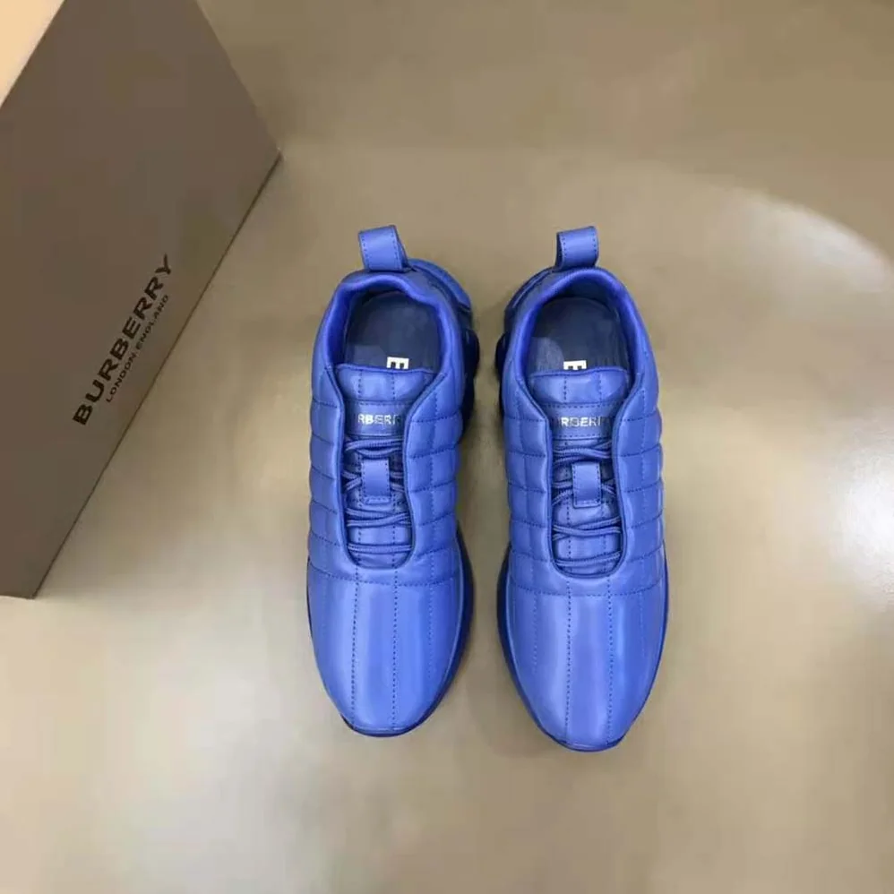 Burberry Quilted Leather Classic Sneakers for Unisex in Blue