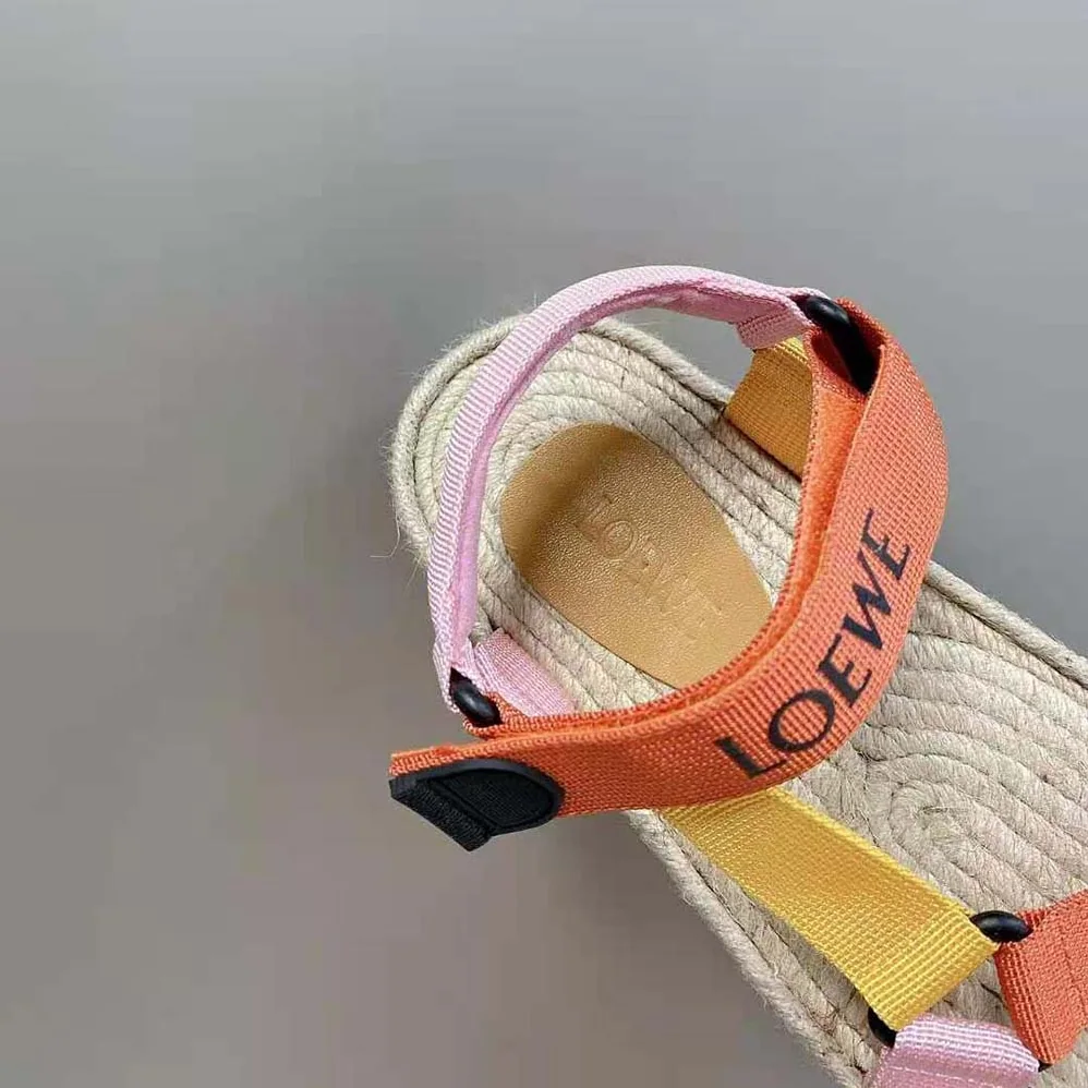 Loewe Strappy Espadrille in Nylon for Women in Orange