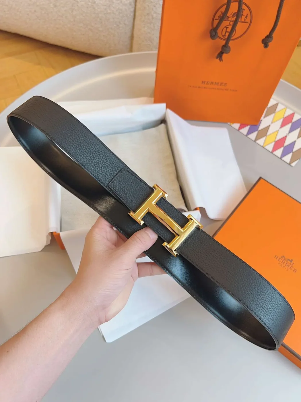 Hermes Constance Belt Buckle Black