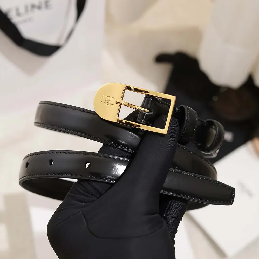 Celine Bc-25 18mm Belt In Taurillon Leather for Women in Black Celine Bc-25 18mm Belt In Taurillon Leather for Women in Black
