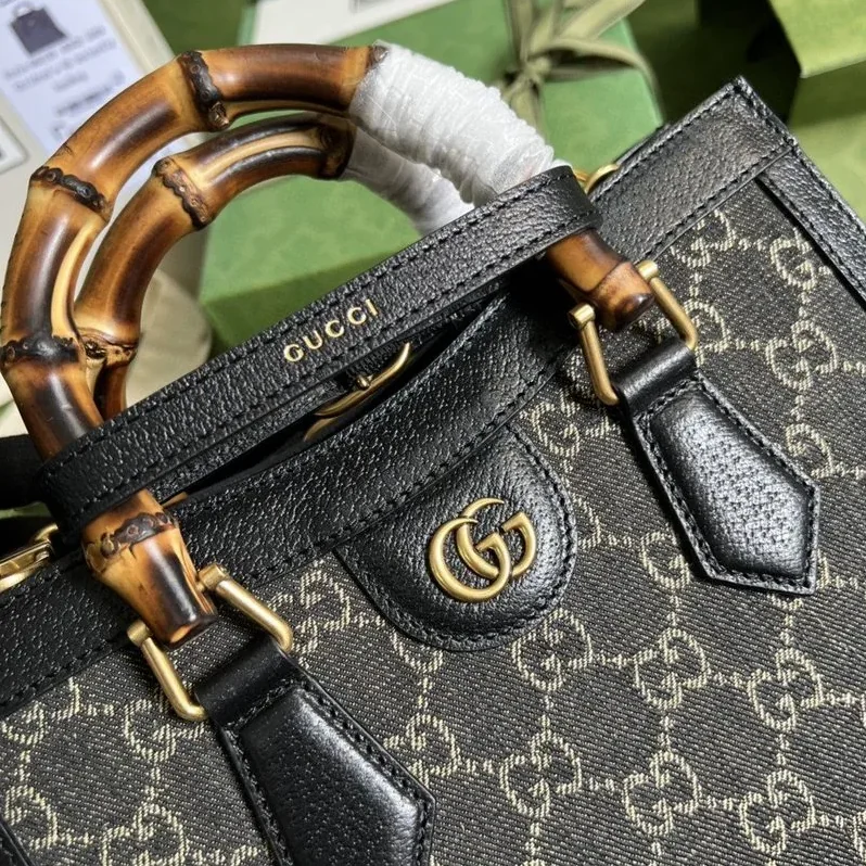 Gucci Diana Small Tote Bag Black / GG Gucci Diana Small Tote Bag Black / GG