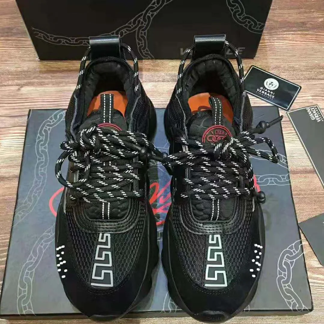 Versace Chain Reaction Sneakers for Men in Black