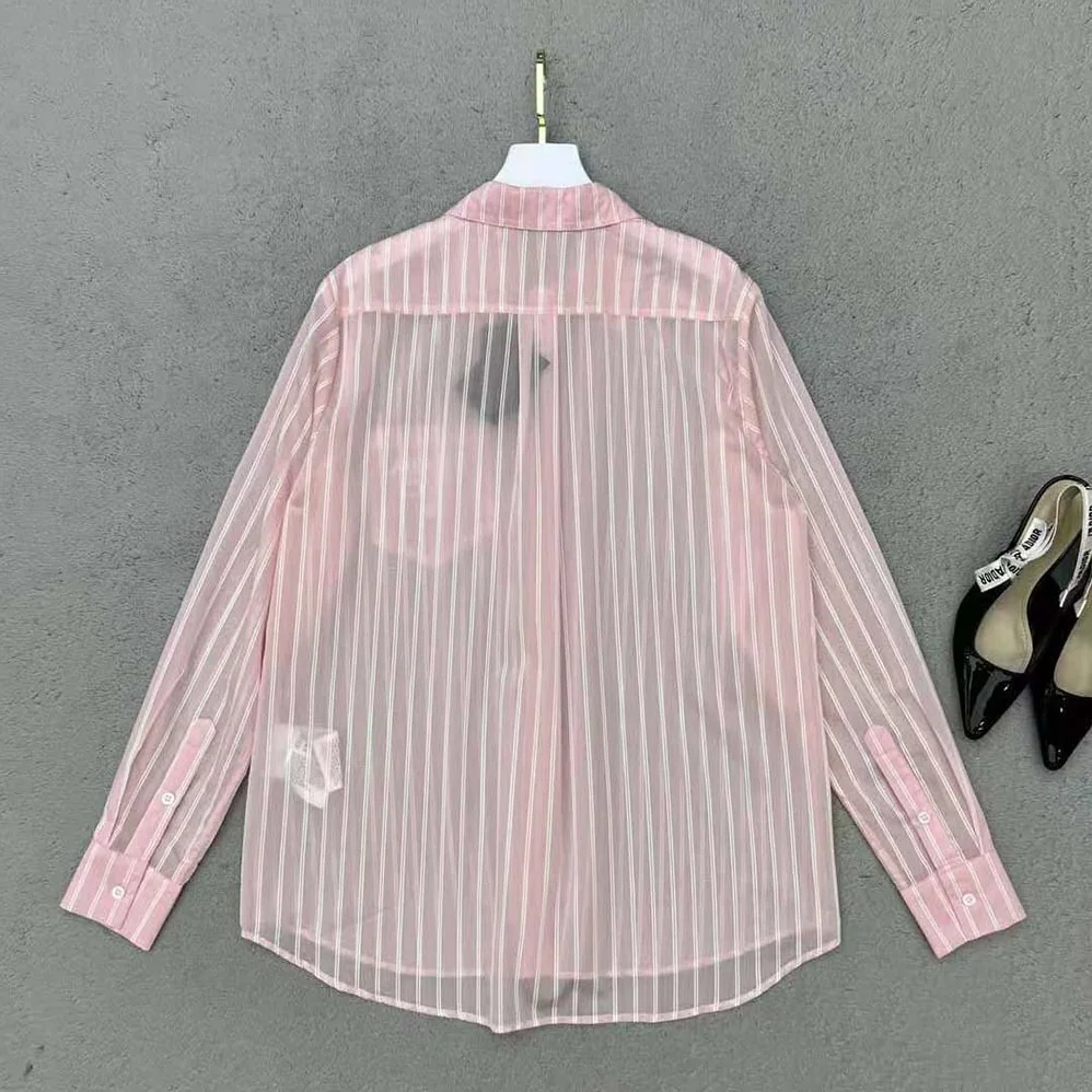 Prada Embroidered Poplin Shirt with Embroidered Logo for Women Prada Embroidered Poplin Shirt with Embroidered Logo for Women
