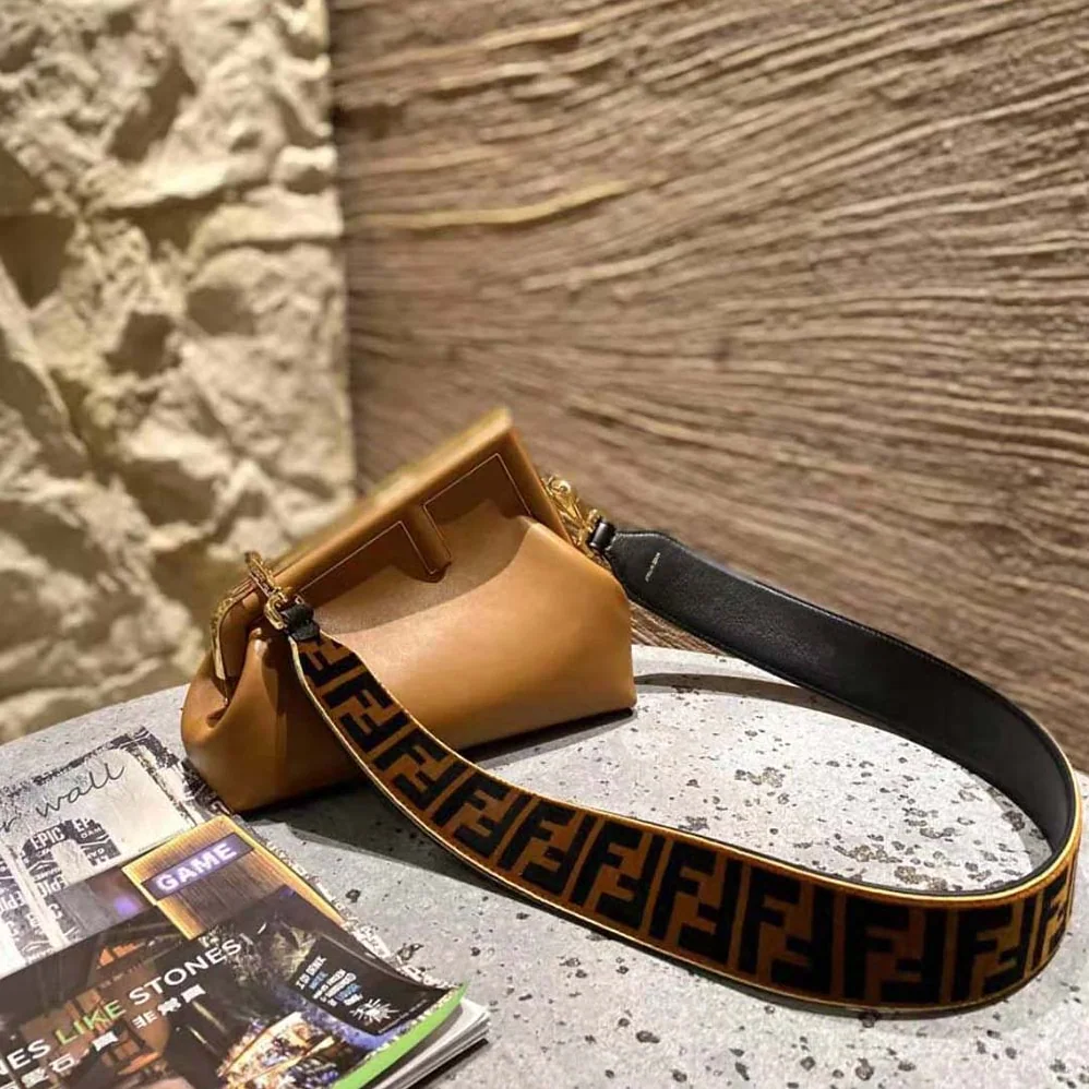 Fendi First Small Nappa Leather Bag for Women in Brown Fendi First Small Nappa Leather Bag for Women in Brown