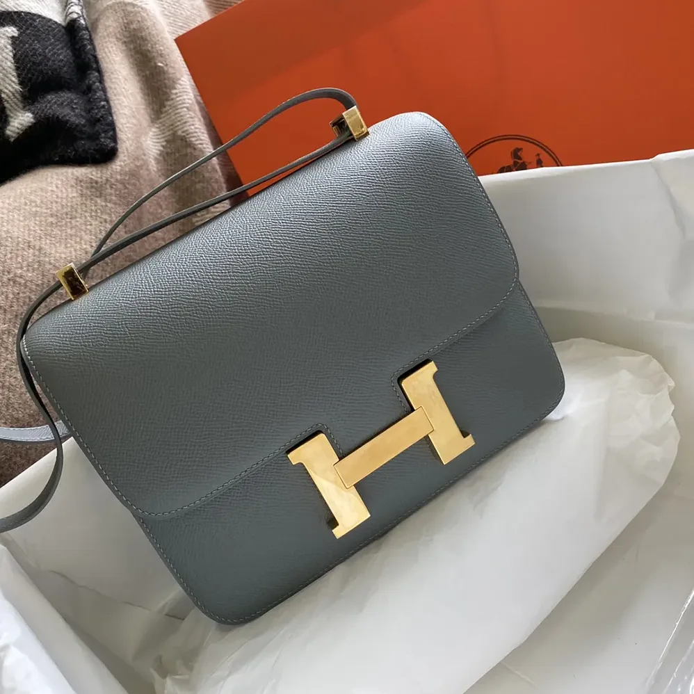 Hermes Constance 24 Bag Epsom Leather for Women in Grey/Gold Hermes Constance 24 Bag Epsom Leather for Women in Grey/Gold