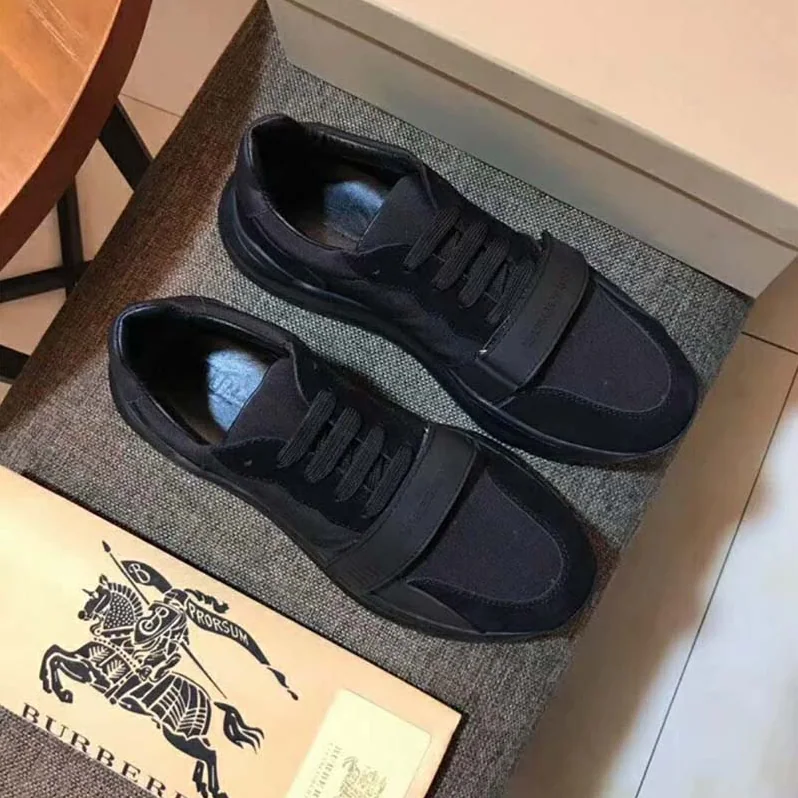 Burberry Suede Neoprene and Leather Sneakers for Men in Black