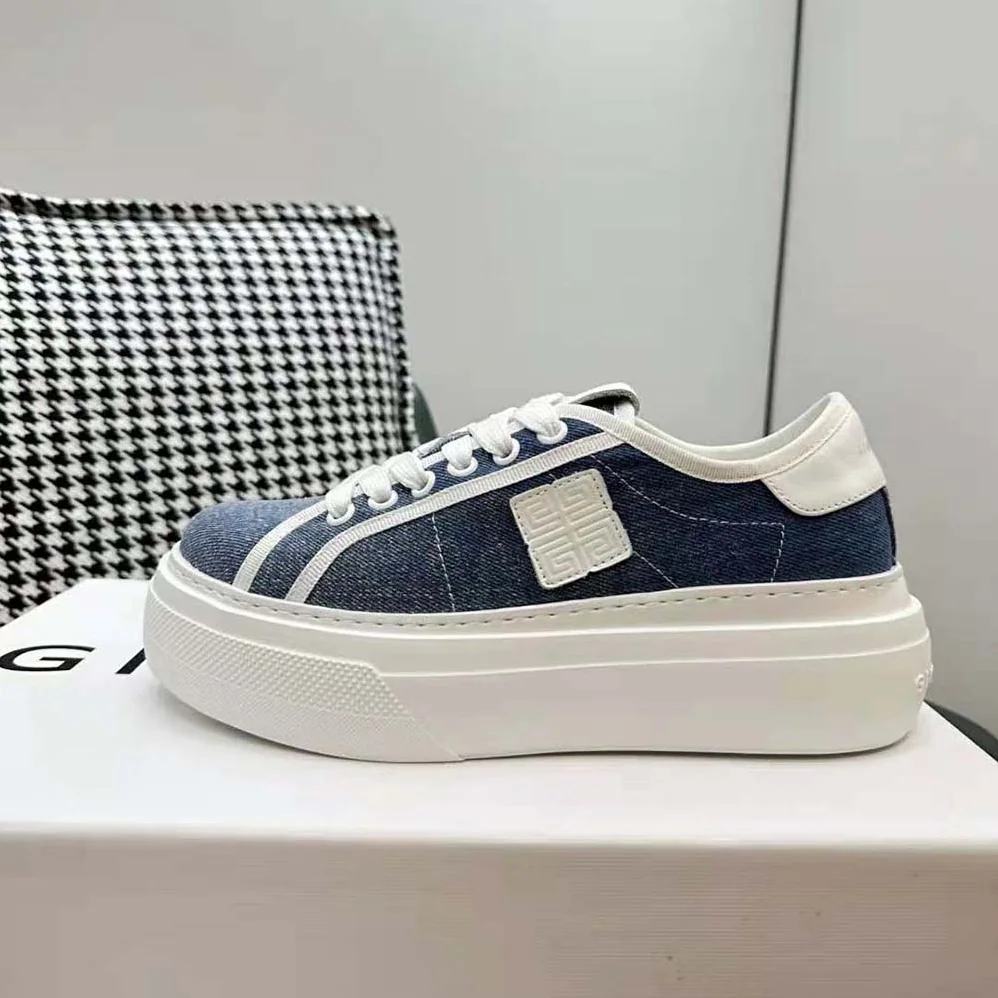 Givenchy City Platform Sneakers in Denim for Women in Blue