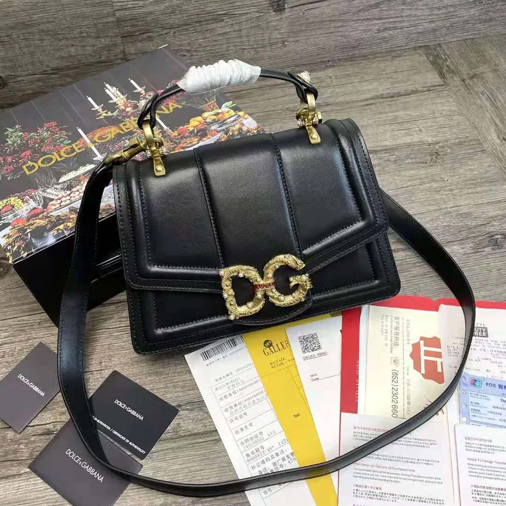 Dolce Gabbana D&G Amore Bag in Calfskin for Women in Black Dolce Gabbana D&G Amore Bag in Calfskin for Women in Black