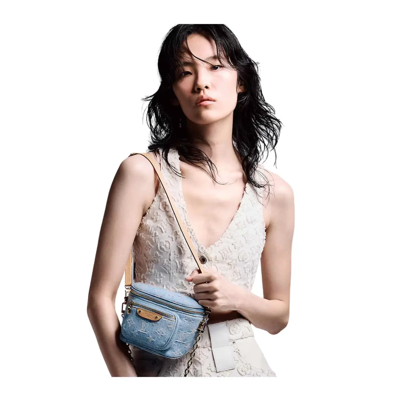 Louis Vuitton Mini Bumbag / Sky Blue Denim Gold Hardware Louis Vuitton Mini Bumbag / Sky Blue Denim Gold Hardware