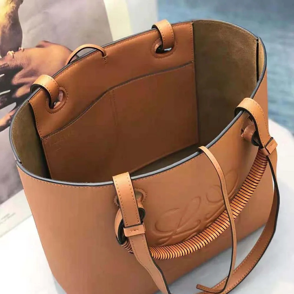 Loewe Small Anagram Tote in Classic Calfskin for Women in Brown