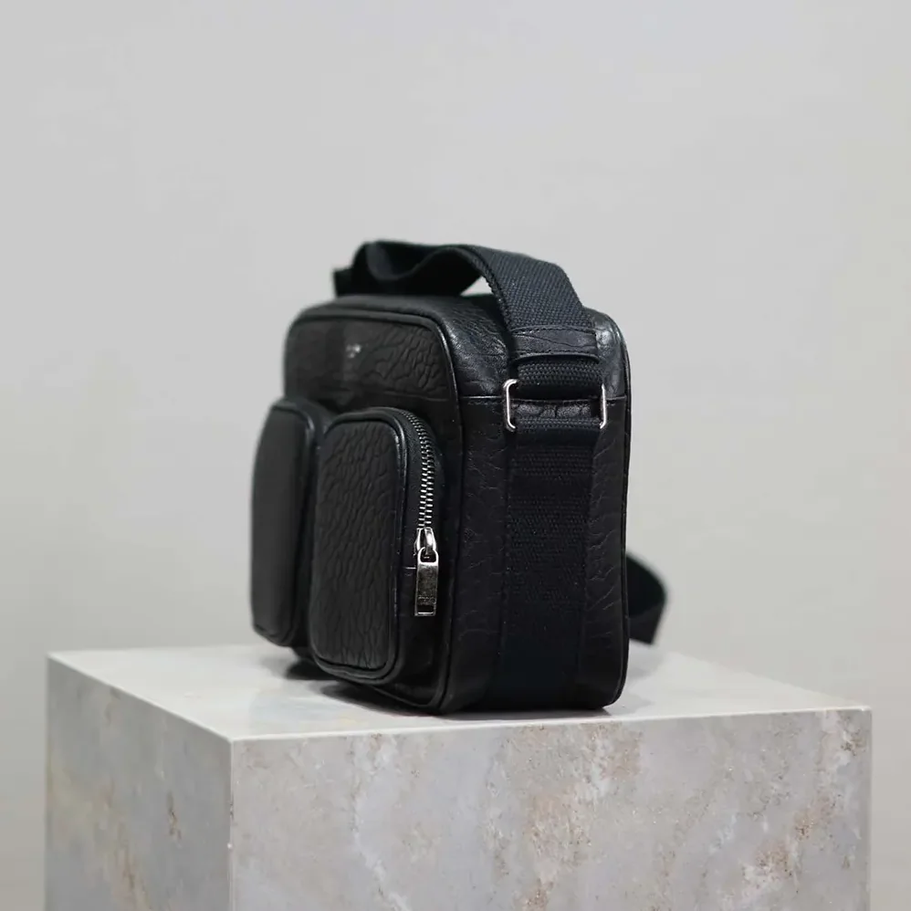 Saint Laurent YSL City Saint Laurent Camera Bag in Grained Leather for Unisex in Black