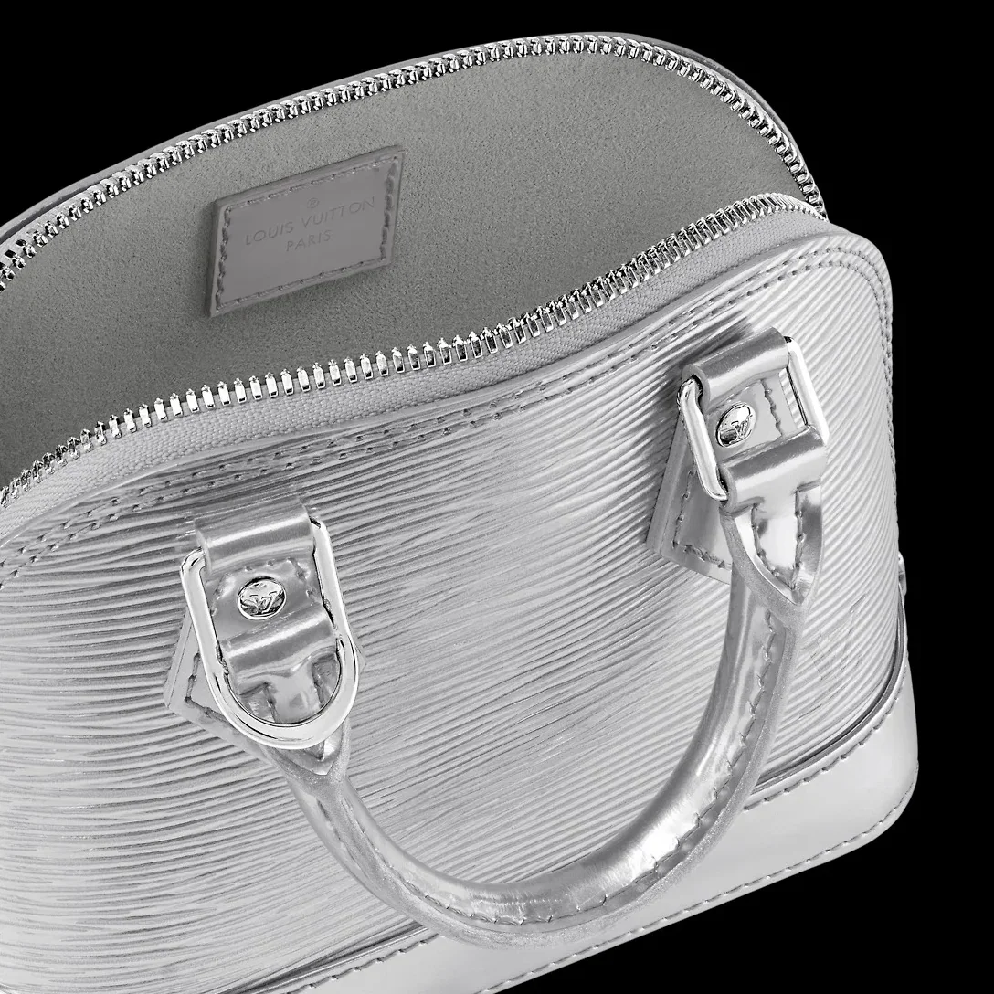 Louis Vuitton Nano Alma Top Handle Bag in Silver Silver Hardware Louis Vuitton Nano Alma Top Handle Bag in Silver Silver Hardware