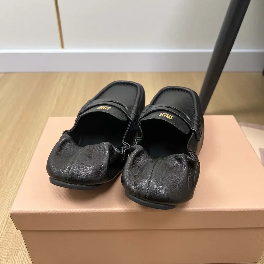 Miu Miu Nappa leather loafers for Women in Black
