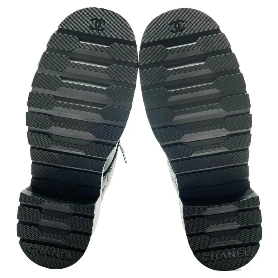 Calfskin Quilted Lace Up Combat Boots
