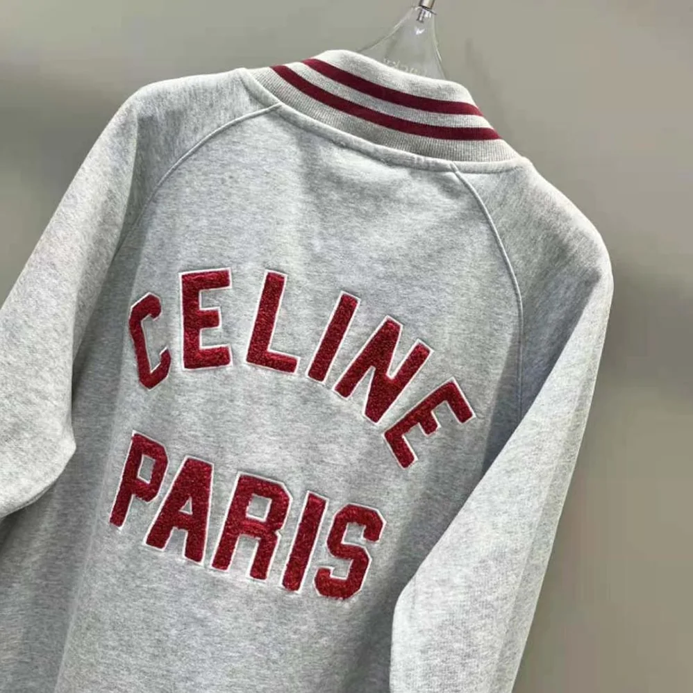 Celine Teddy College Jacket in Cotton Fleece for Women Celine Teddy College Jacket in Cotton Fleece for Women